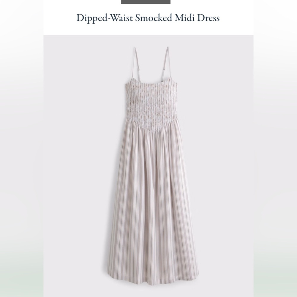 Abercrombie & Fitch Cream Midi Dress